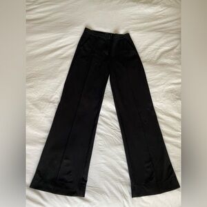 Talula Black Wide-Leg Pants with Front Crease